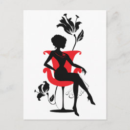 女性の影絵 ポストカード