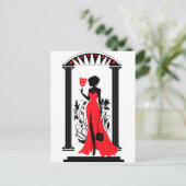 女性の影絵 ポストカード (スタンド正面)