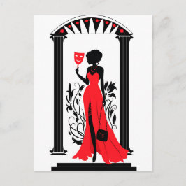 女性の影絵 ポストカード