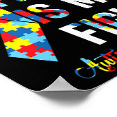 女性の彼女の戦いは私の戦い自閉症意識の自炎 ポスター (角)