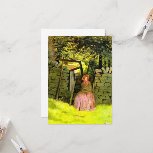 女性の待ち時間（John Everett Millais著） カード (正面/裏面インサイチュ)
