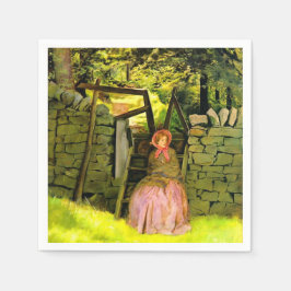 女性の待ち時間（John Everett Millais著） スタンダードカクテルナプキン