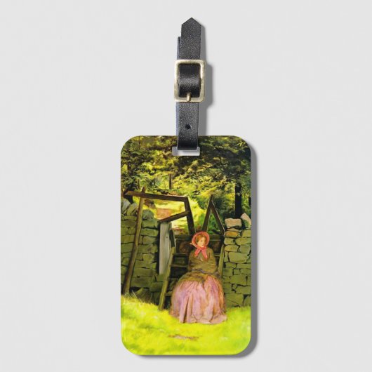 女性の待ち時間（John Everett Millais著） ラゲッジタグ (正面縦)