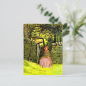 女性の待ち時間（John Everett Millais著） 案内ポストカード (スタンド正面)