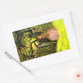 女性の待ち時間（John Everett Millais著） 長方形シール (封筒)