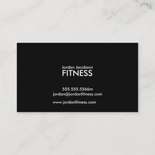 女性の後部フィットネスの名刺 名刺 (裏面)