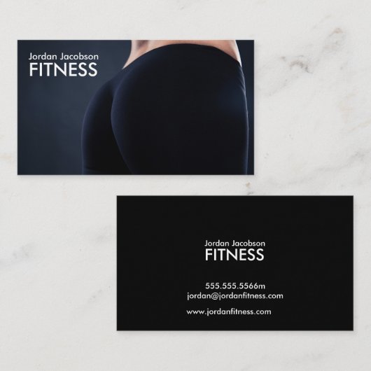 女性の後部フィットネスの名刺 名刺 (正面/裏面)