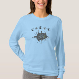 女性の得られた土の長袖 Tシャツ