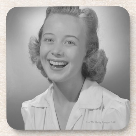 女性の微笑 コースター (正面)