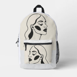 女性の心の平和が混沌とした世界を浮き彫りにする プリントバックパック