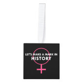 女性の性別のサイン – 歴史のマーク引用文 キューブオーナメント (正面)