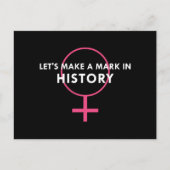 女性の性別のサイン – 歴史のマーク引用文 ポストカード (正面)