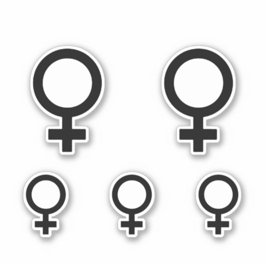 女性の性別記号 シール (正面)