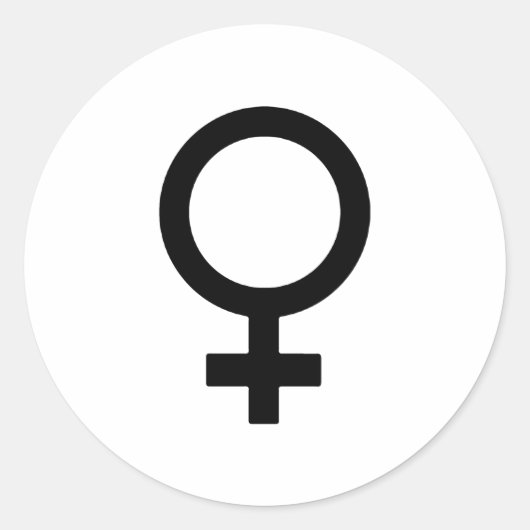 女性の性別記号 ラウンドシール (正面)
