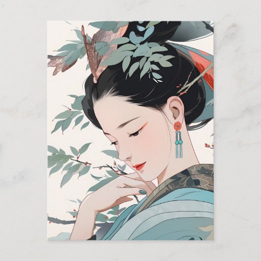 女性の恵中国のみ ポストカード (正面)