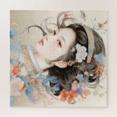 女性の恵伝統的み中国の ジグソーパズル (横)