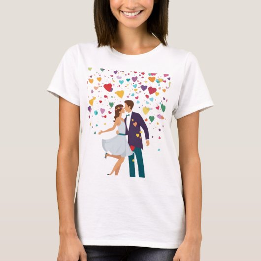 女性の愛デザイン Tシャツ (正面)