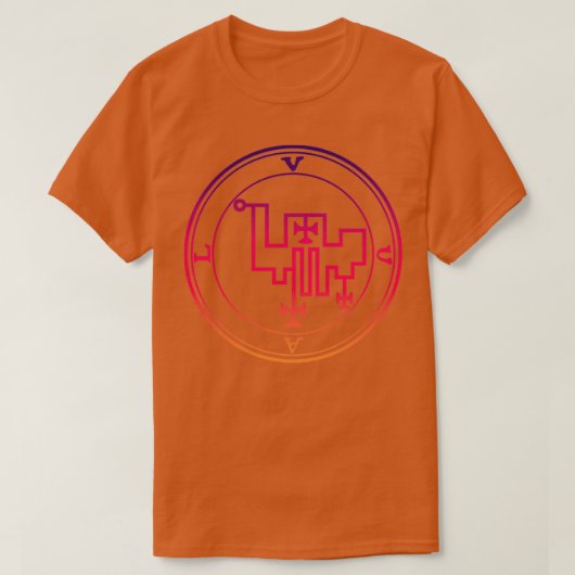 女性の愛与えのバイアルシギルパープルオレンジ Tシャツ (デザイン正面)