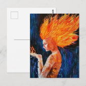 女性の感じ燃えるポスターアート ポストカード (正面/裏面)