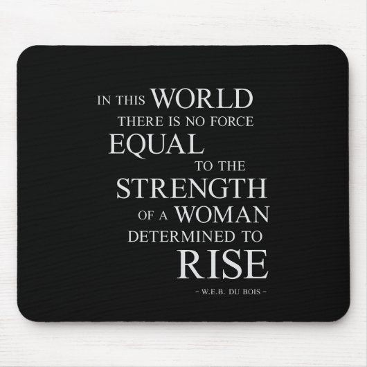 女性の感動的でやる気を起こさせるな引用文の強さ マウスパッド (正面)