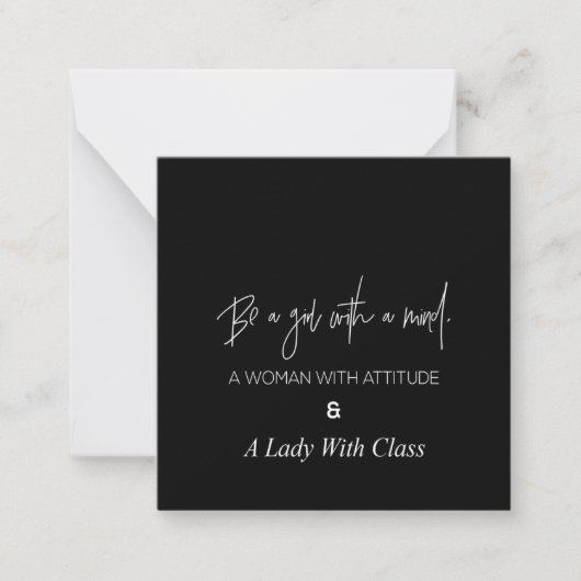 女性の態度が女性の心を持つ女の子 ノートカード (正面)