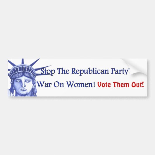 女性の戦争をストップ バンパーステッカー (正面)