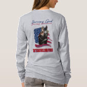 女性の戦術的祈りの言葉戦士長袖 Tシャツ (裏面)