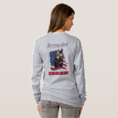 女性の戦術的祈りの言葉戦士長袖 Tシャツ (裏面フル)