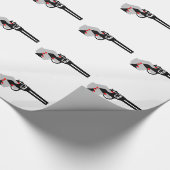 女性の手および銃 ラッピングペーパー (角)