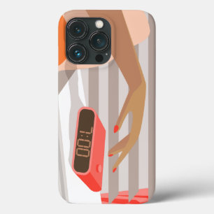 女性の手が目覚まし時計のスヌーズボタンを押す iPhone 13 PROケース