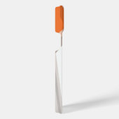 女性の手が目覚まし時計のスヌーズボタンを押す iPhoneケース (右側面)