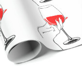 女性の手でワイングラスのアートを保持 ラッピングペーパー (ロールコーナー)