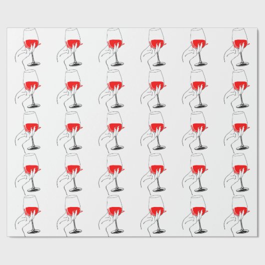 女性の手でワイングラスのアートを保持 ラッピングペーパー (シーム)