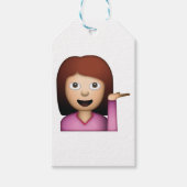 女性の手のジェスチャー – Emoji ギフトタグ (正面)