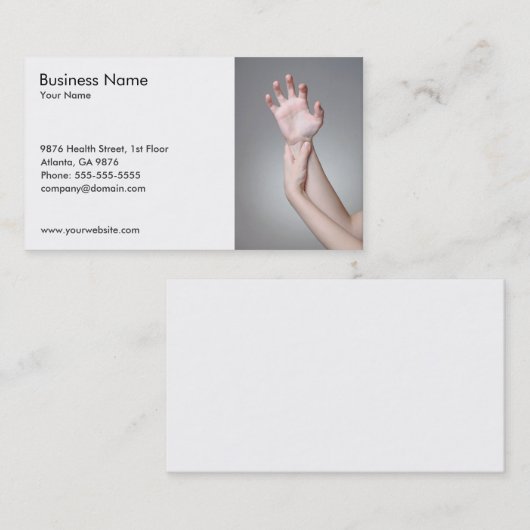 女性の手の名刺のテンプレート 名刺 (正面/裏面)