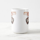 女性の手を注いでコーヒーデジタルアート絵画の コーヒーマグカップ (中央)