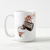 女性の手を注いでコーヒーデジタルアート絵画の コーヒーマグカップ (左)