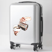 女性の手を注いでコーヒーデジタルアート絵画の シール (スーツケース)