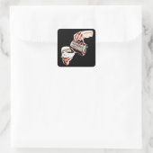 女性の手を注いでコーヒーデジタルアート絵画の スクエアシール (バッグ)