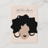 女性の手作り職人イヤリングディスプレイカード コーリングカード (正面)