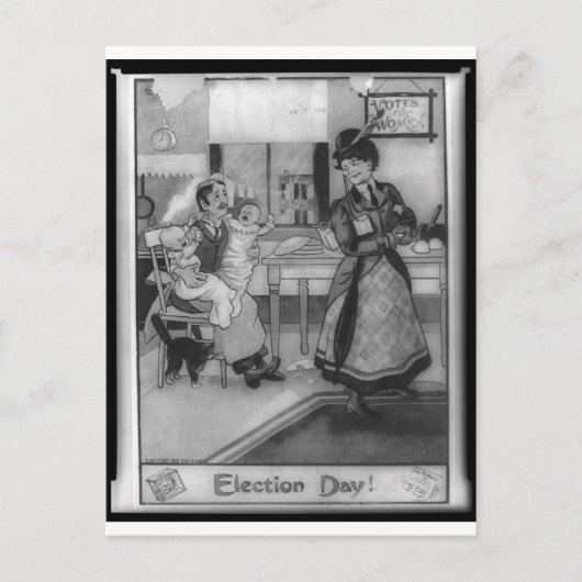 女性の投票！ ポストカード (正面)