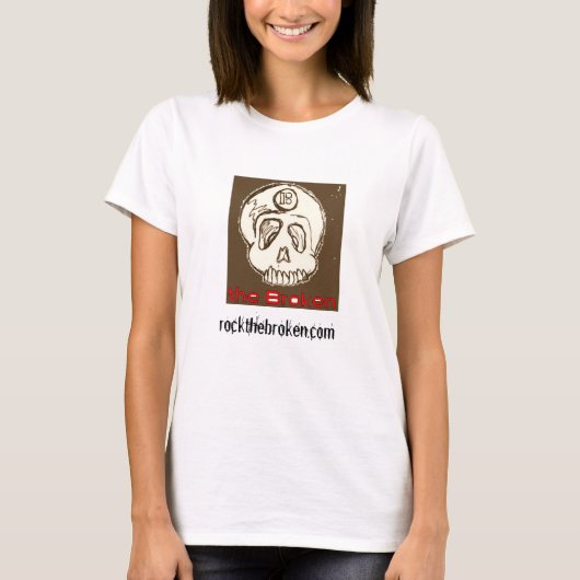 女性の折れた長い袖ティー Tシャツ (正面)
