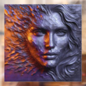 女性の抽象芸術のポートレート- 3Dエンボス ウィンドウサイン (シート2)