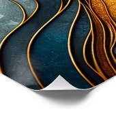 女性の抽象芸術ステンドグラスの顔ポートレート ポスター (コーナー)