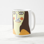 女性の抽象芸術 コーヒーマグカップ (正面右)