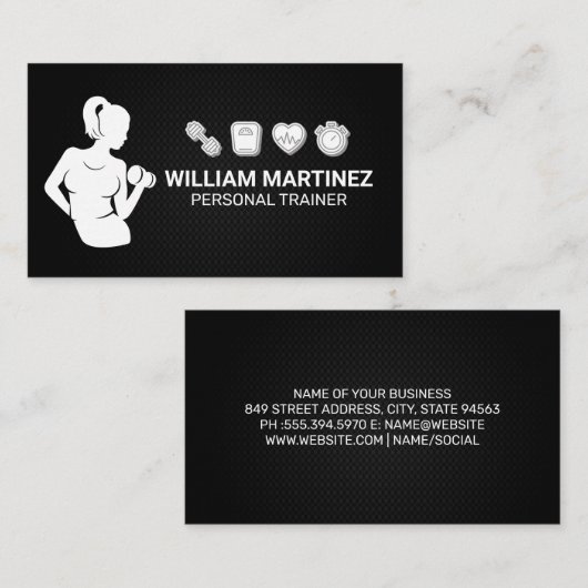 女性の持上げ | フィットネスアイコン 名刺 (正面/裏面)