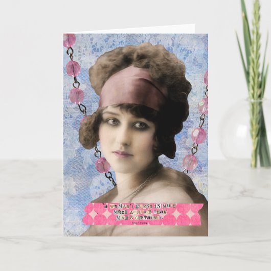 女性の推測引用文デジタルアート カード (正面)