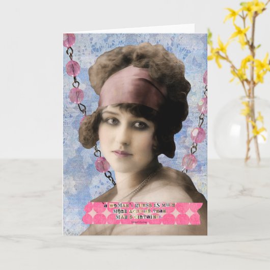 女性の推測引用文デジタルアート カード (黄色い花)