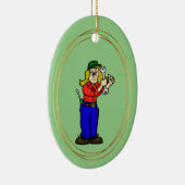 女性の整備士クリスマスの飾り（名前あり） セラミックオーナメント (右)