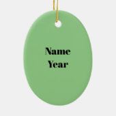 女性の整備士クリスマスの飾り（名前あり） セラミックオーナメント (裏面)